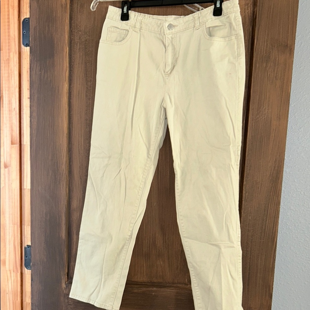 Girls khaki straight leg pants.